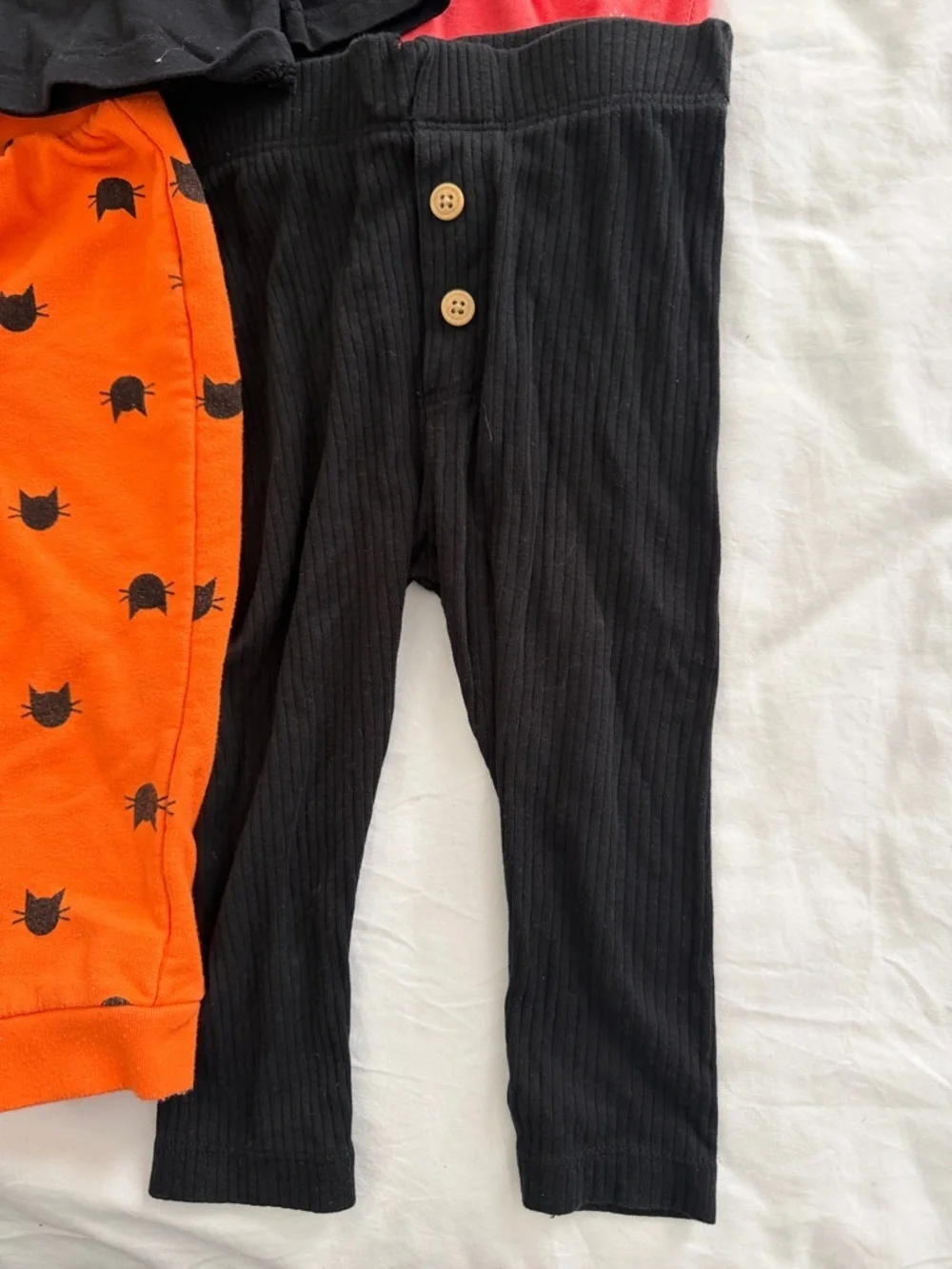 Baby Girls 6-Piece Outfit Set - Black, Coral, Cream & Orange